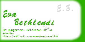 eva bethlendi business card